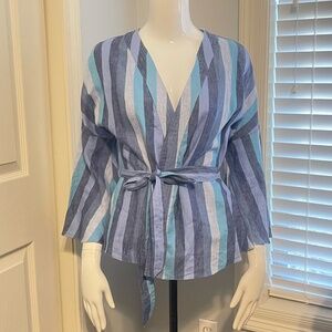Karina Grimaldi Kimono Wrap V-neck Blouse tunic Top size XS.  #0042